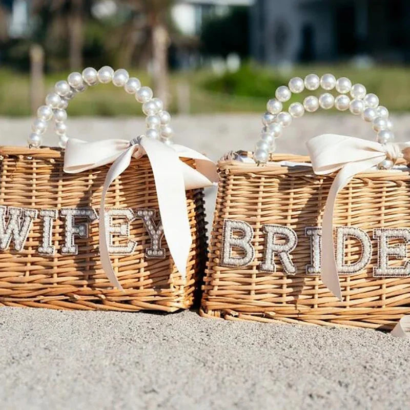 "Bride" or "Mrs. Wifey" Boho Rustic Pool Bag