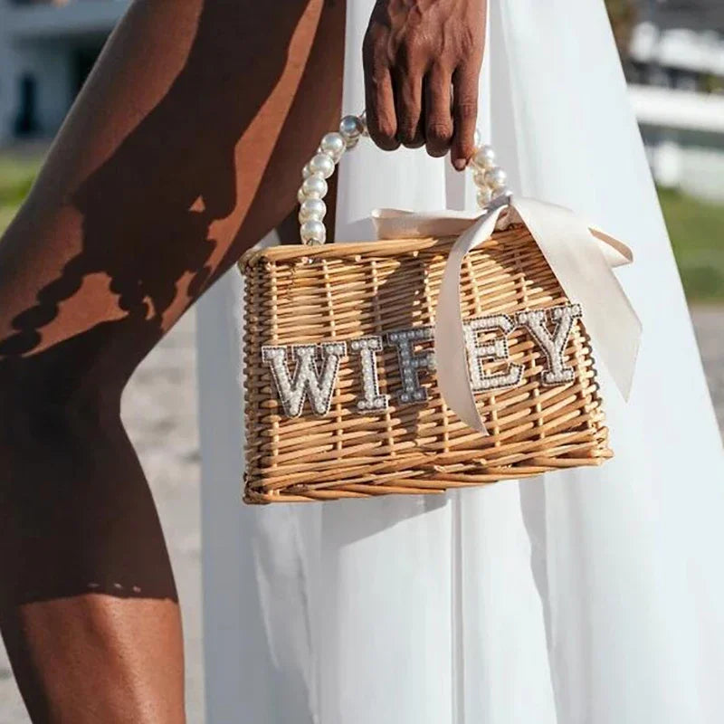 "Bride" or "Mrs. Wifey" Boho Rustic Pool Bag