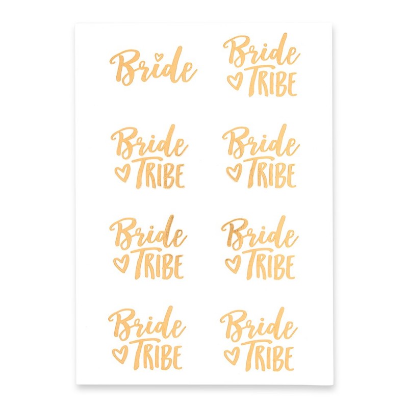 Gold Bachelorette Party Temporary Tattoos - Bride Tribe |  